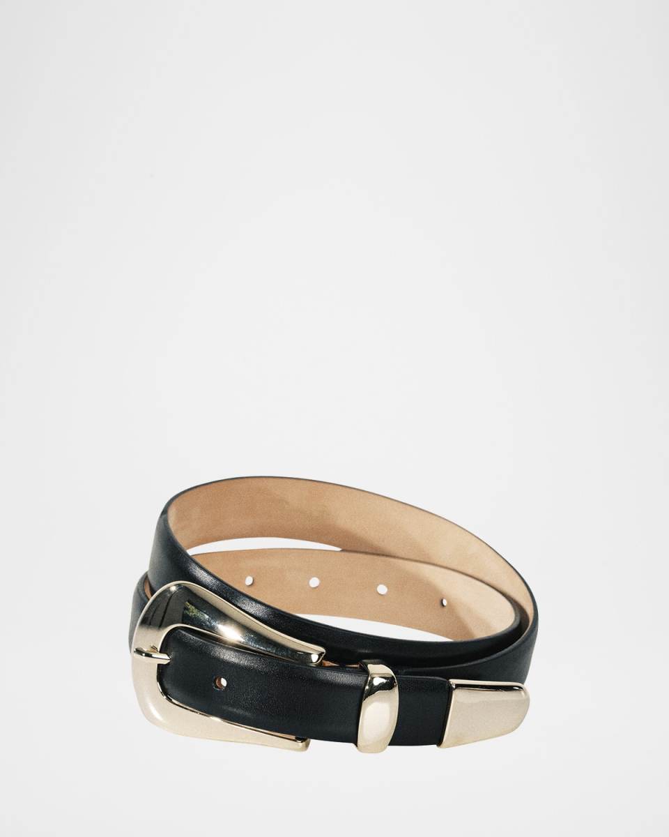 Colette Gold-Tone Buckle Leather Belt